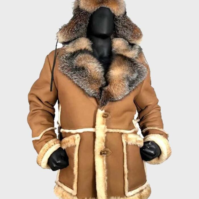 Peter Brown Sheepskin Toggle Shearling Coat