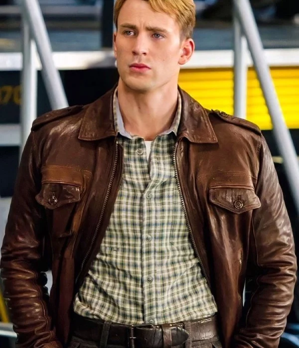 Avengers Age of Ultron Captain America Steve Rogers Brown Leather Jacket