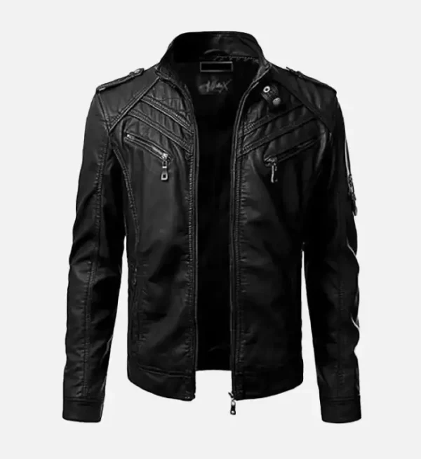 Men’s Leather Designer Black Biker Jacket