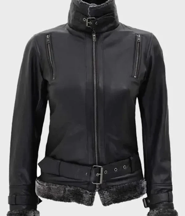 Timothy Designer Soft Shearling Leather Jacket in Genuine Leather