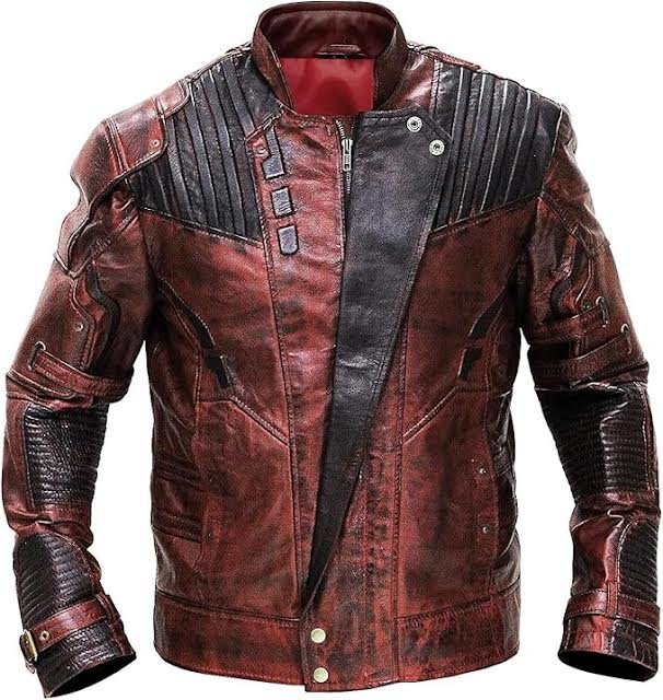 Mens Distressed Maroon Leather Superhero Jacket Cosmic Hero Coat