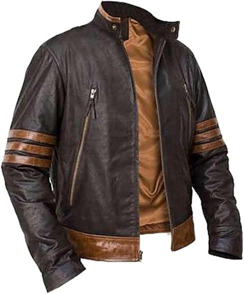 Mens Distressed Brown Leather Moto Jacket Vintage Biker Coat
