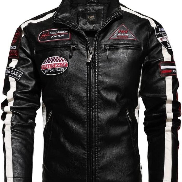 Customize PU Leather Motorcycle Patch Jacket
