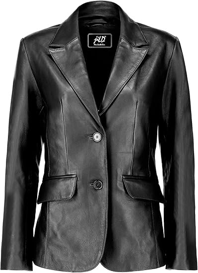 Customize Women Real Leather Blazer Jacket