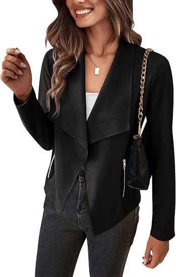 Customize Women Faux Suede Cropped Jacket