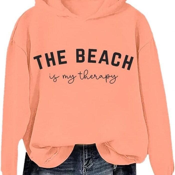 The Beach Is My Therapy Hoodie Cute Graphic Pullover