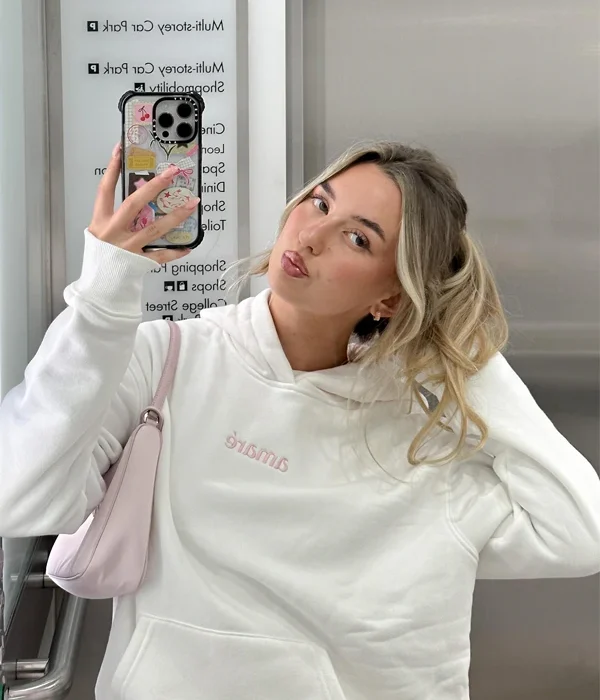 Amare Radiate Love Heart Hoodie White