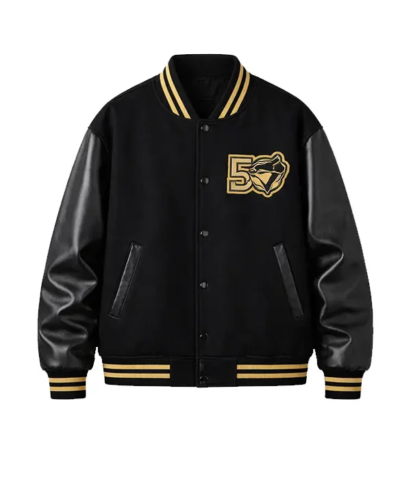 Blue Jays 50th Anniversary Black Varsity Leather Jacket