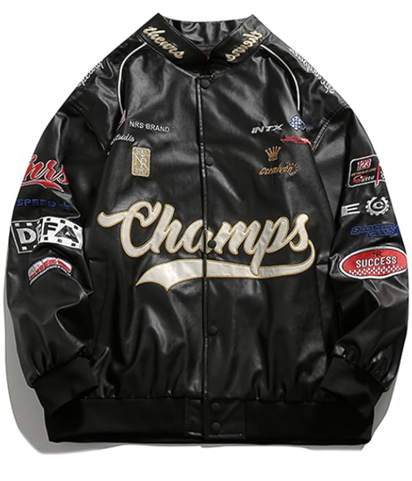 Unisex Motorcycle Oversized Leather Bomber Jacket