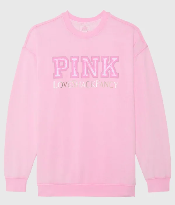 PINK x LoveShackFancy Oversized Crew Sweatshirt
