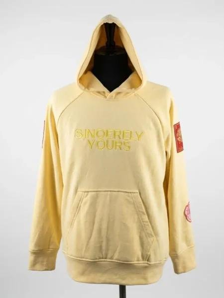 Customize Yellow Sincerely Yours Embroidered Hoodie