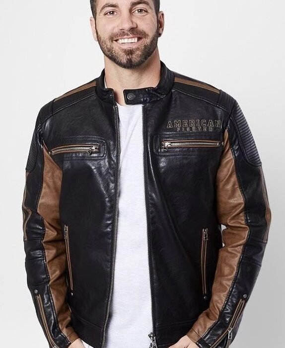 American Fighter Leather Jacket Black And Brown Moto Coat