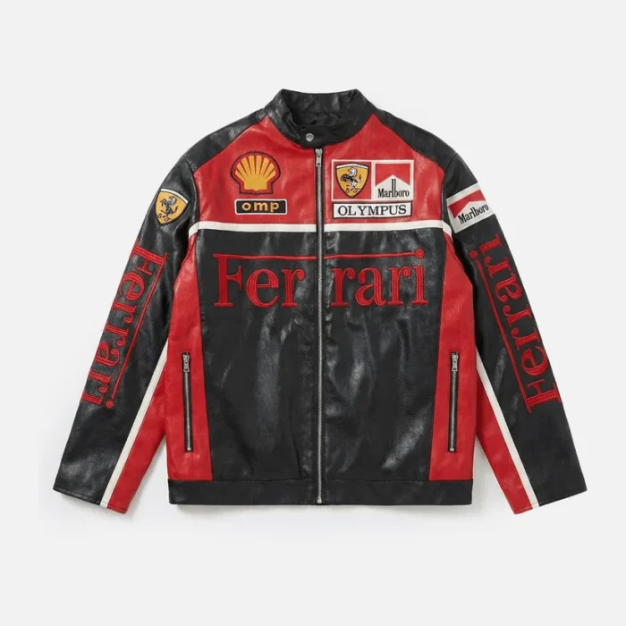 Customize Ferrari F1 Vintage Racing Leather Jacket – Olympus Edition