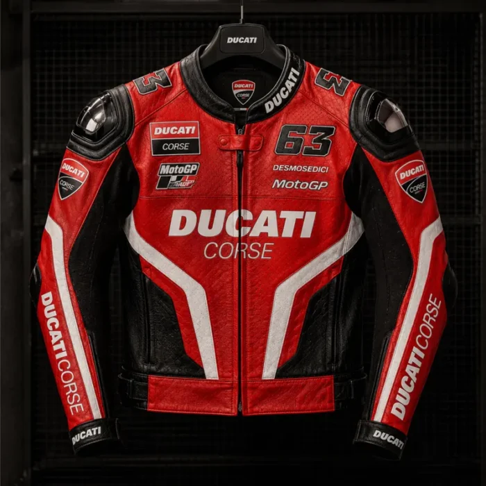 Customize Ducati Inspired Motorcycle Leather Jacket – Handmade Premium Cowhide Leather Racing Jacket for Men