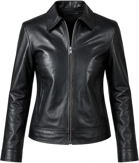 Customize Women Genuine Leather Harrington Jacket